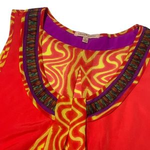 Gibson Latimer Medium Multi Colored Bright Ornate Ladies Top
